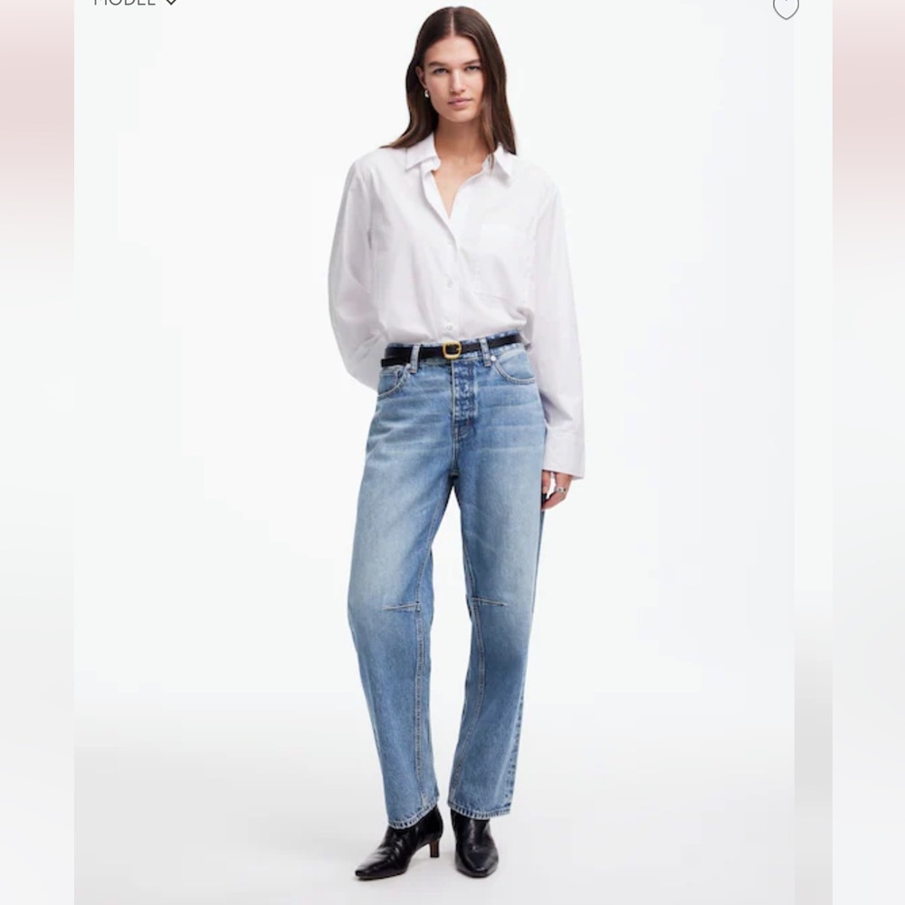 Madewell “The Darted Barrel-leg Jean” size 25
